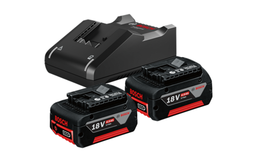 סט 2 סוללות בוש 18V 4AH + מטען 18-40 BOSCH GAL