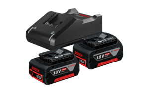 סט 2 סוללות בוש 18V 4AH + מטען 18-40 BOSCH GAL