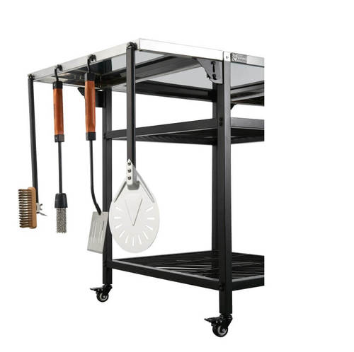 שולחן עגלה לטאבון VIKING כולל 2 מדף צד מתקפלים