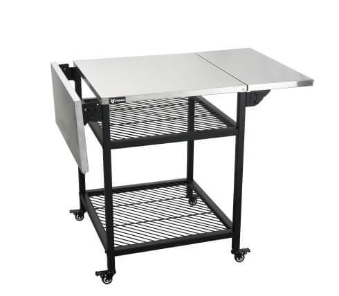 שולחן עגלה לטאבון VIKING כולל 2 מדף צד מתקפלים