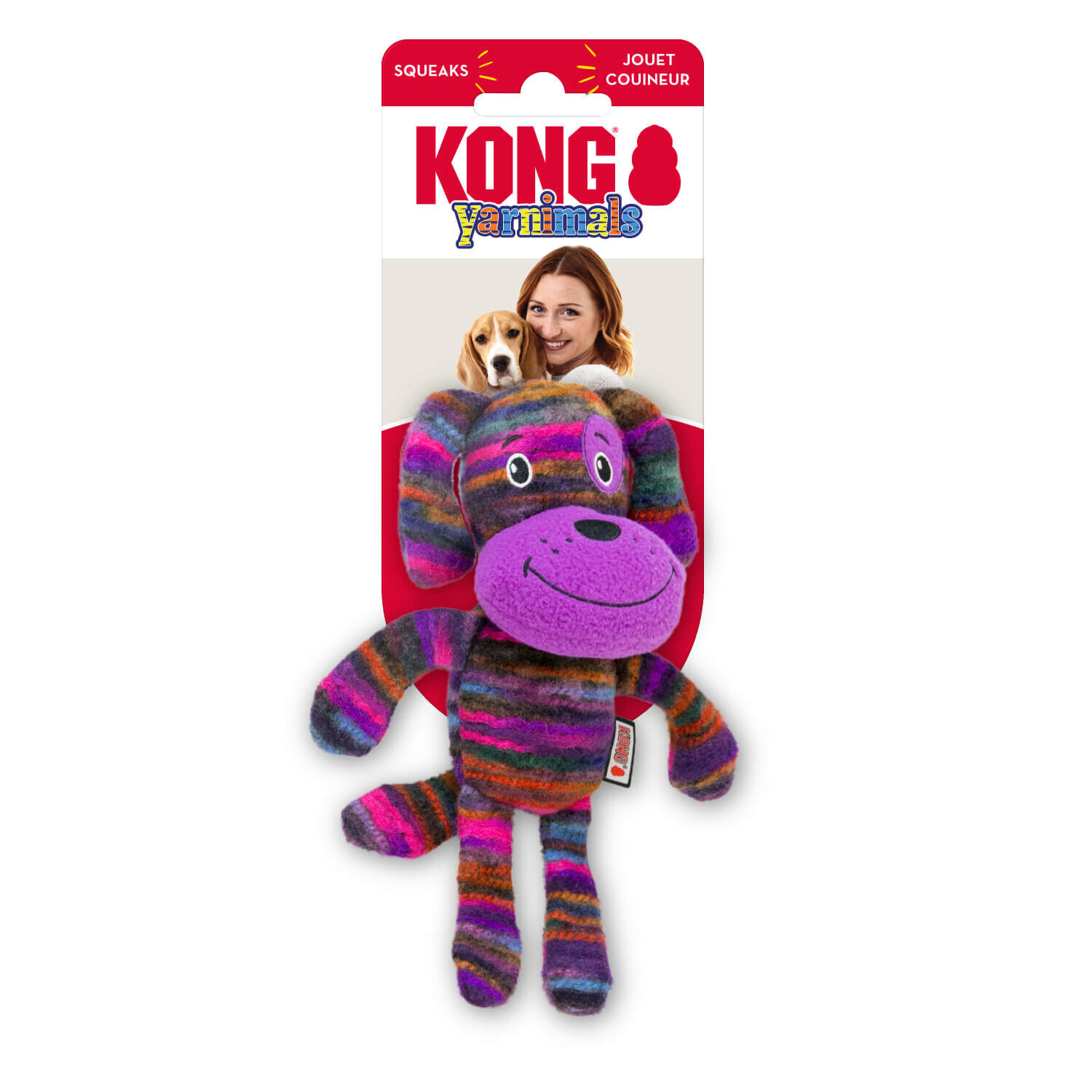 קונג צעצוע לכלב – בובת כלב סרוגה ורכה | KONG Yarnimals