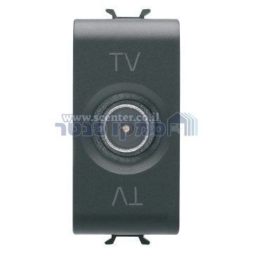 שקע TV SAT קואקסיאלי שחור 1 מודול Gewiss Chorus
