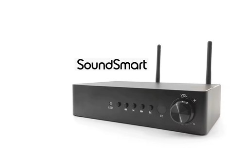 מגבר סטריאו קטן מימדים חכם מבית SOUNDSMART דגם דגם AMP 2.1 Wa60