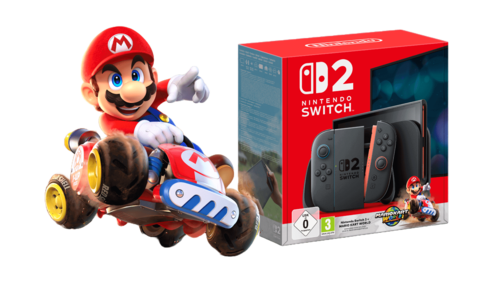 קונסולה Nintendo Switch 2 כולל משחק Mario Kart World,  צבע שחור שנתיים אחריות ע