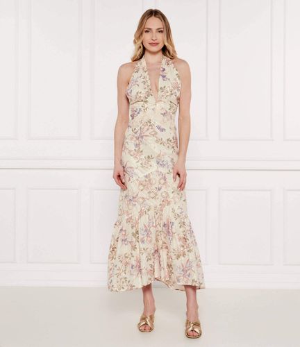 Long poplin dress with flounce