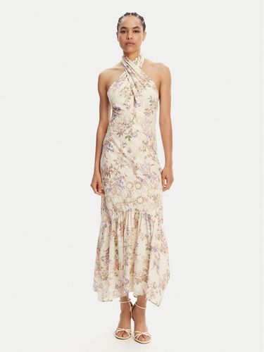Long poplin dress with flounce