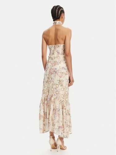 Long poplin dress with flounce