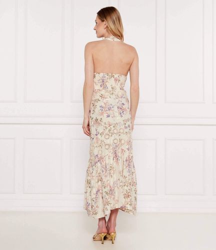 Long poplin dress with flounce