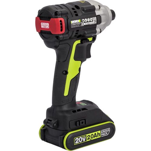 מברגת אימפקט 20 וולט 2 230 N.M + סוללות 2 אמפר  ומטען + ארגז כלים WORX WU290.1 