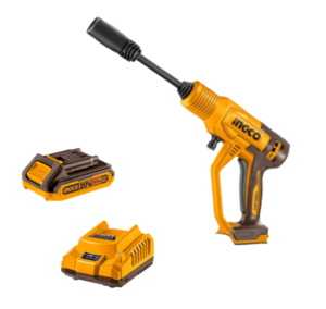 מכונת שטיפה נטענת 20V לחץ 24BAR + סוללה 2.0AH INGCO