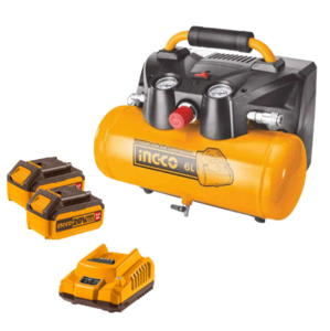 קומפרסור/מדחס 6 ליטר נטען 40V + זוג סוללות 4.0AH INGCO