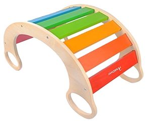 נדנדת עץ צבעונית לחדר הילדים לשיפור האיזון ולמשחק מהנה