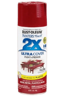 ספריי צבע 2X עם יסוד Gloss Colonial Red - אדום מעושן מבריק