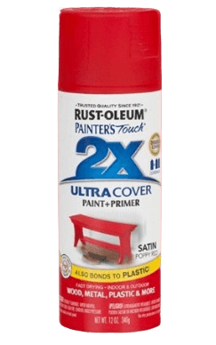 ספריי צבע 2X עם יסוד Satin Poppy Red - אדום משי