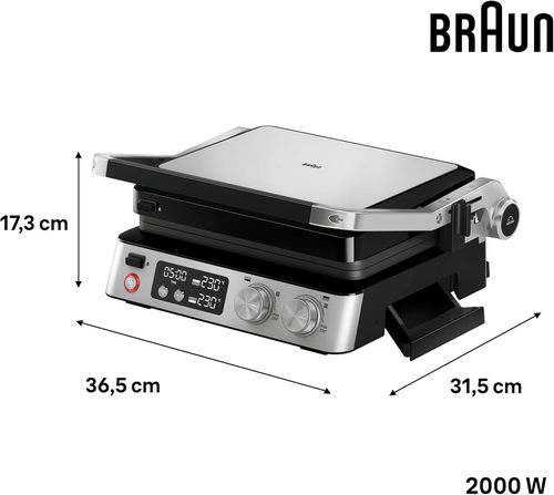 טוסטר/גריל לחיצה דיגיטלי Braun CG-7040 הספק 2000W | יבואן רשמי 