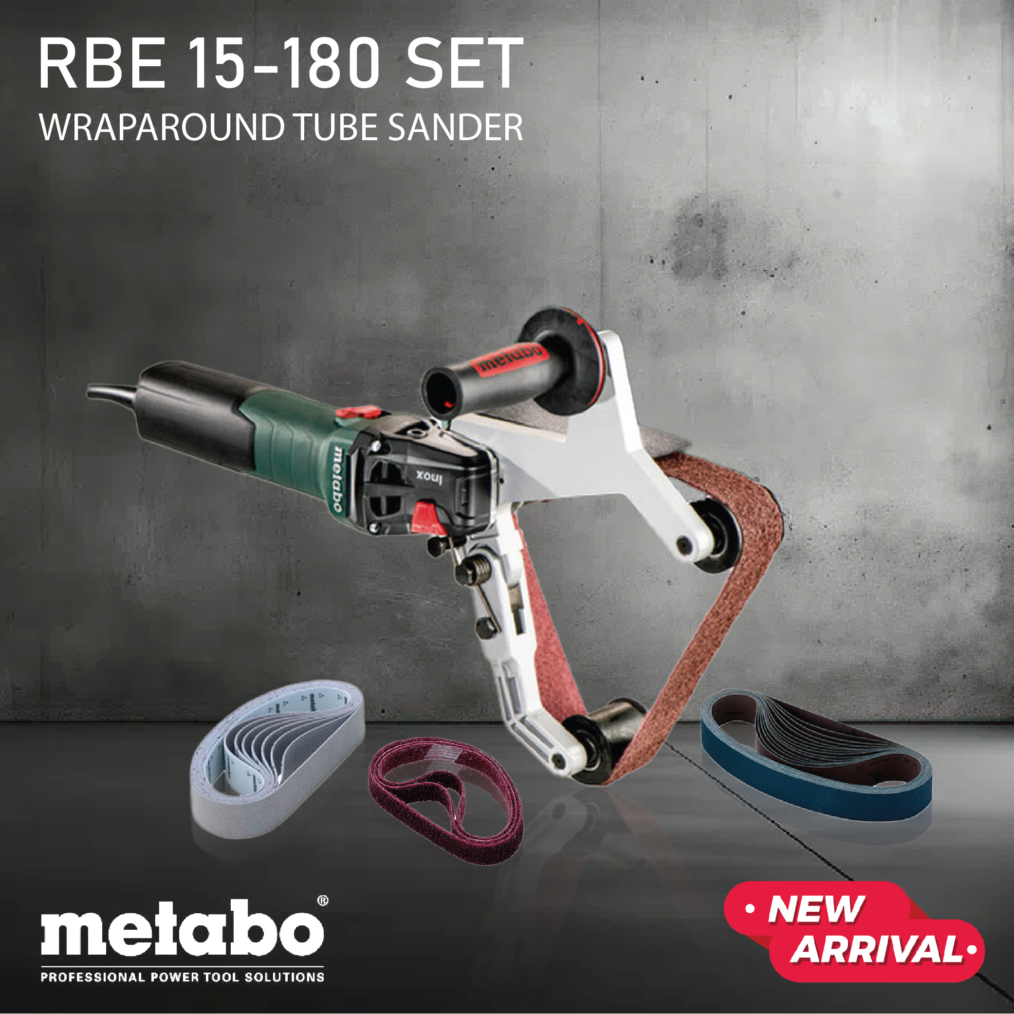 מלטשת סרט/צינורות 1550W דגם RBE 15-180 Set