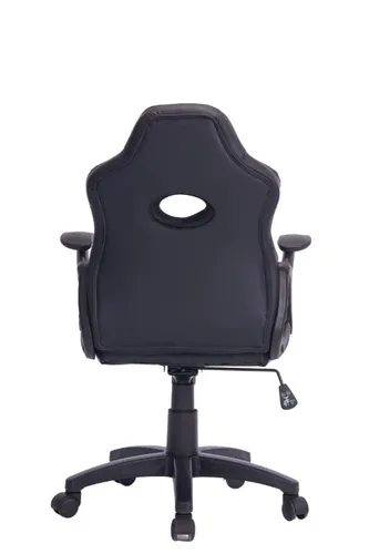 כסא גיימינג LEVEL UP SHARK ארגונומי מיוחד לילדים בגיל 6-10 עם שינוי גובה, גב נשכב וידיות - שחור/לבן