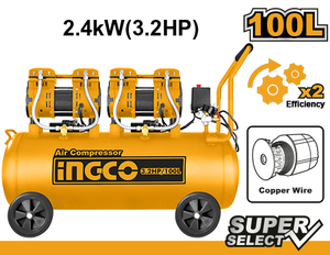 מדחס אוויר מתח: 220-240V~50Hz הספק כניסה: 2×1200W (3.2 כ"ס) מיכל: 100 ליטר (26.4 גלונים)