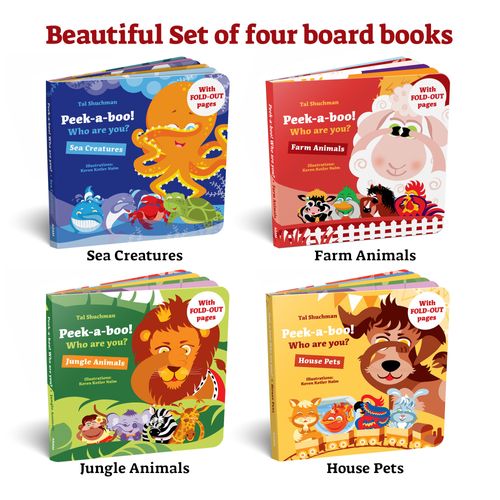 מארז 4 ספרי פעוטות PEEK-A-BOO! - צעדים ראשונים קסומים באנגלית / טל שוכמן