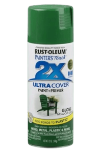 ספריי צבע 2X עם יסוד Gloss Meadow Green - ירוק דשא מבריק