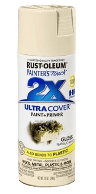 ספריי צבע 2X עם יסוד Gloss Cottage White - קרם מבריק