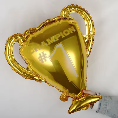 סט 5 בלוני מיילר כדורגל – כוכבים, גביע וכדורים