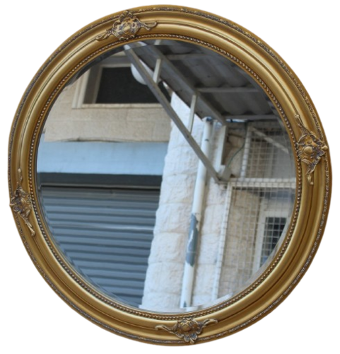 מראה מעוטרת  עגולה 72 ס
