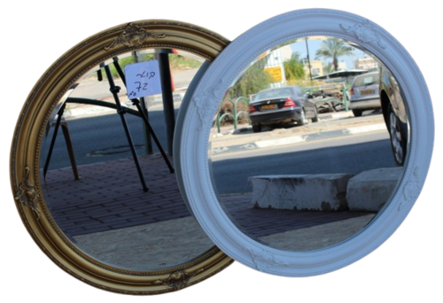 מראה מעוטרת  עגולה 72 ס