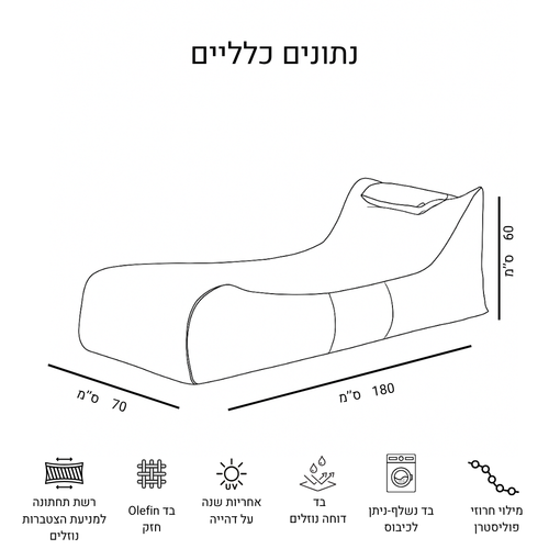 פופים לגינה הסט המושלם- פסים כחול לבן