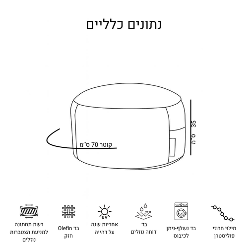 פופים לגינה הסט המושלם- פסים כחול לבן