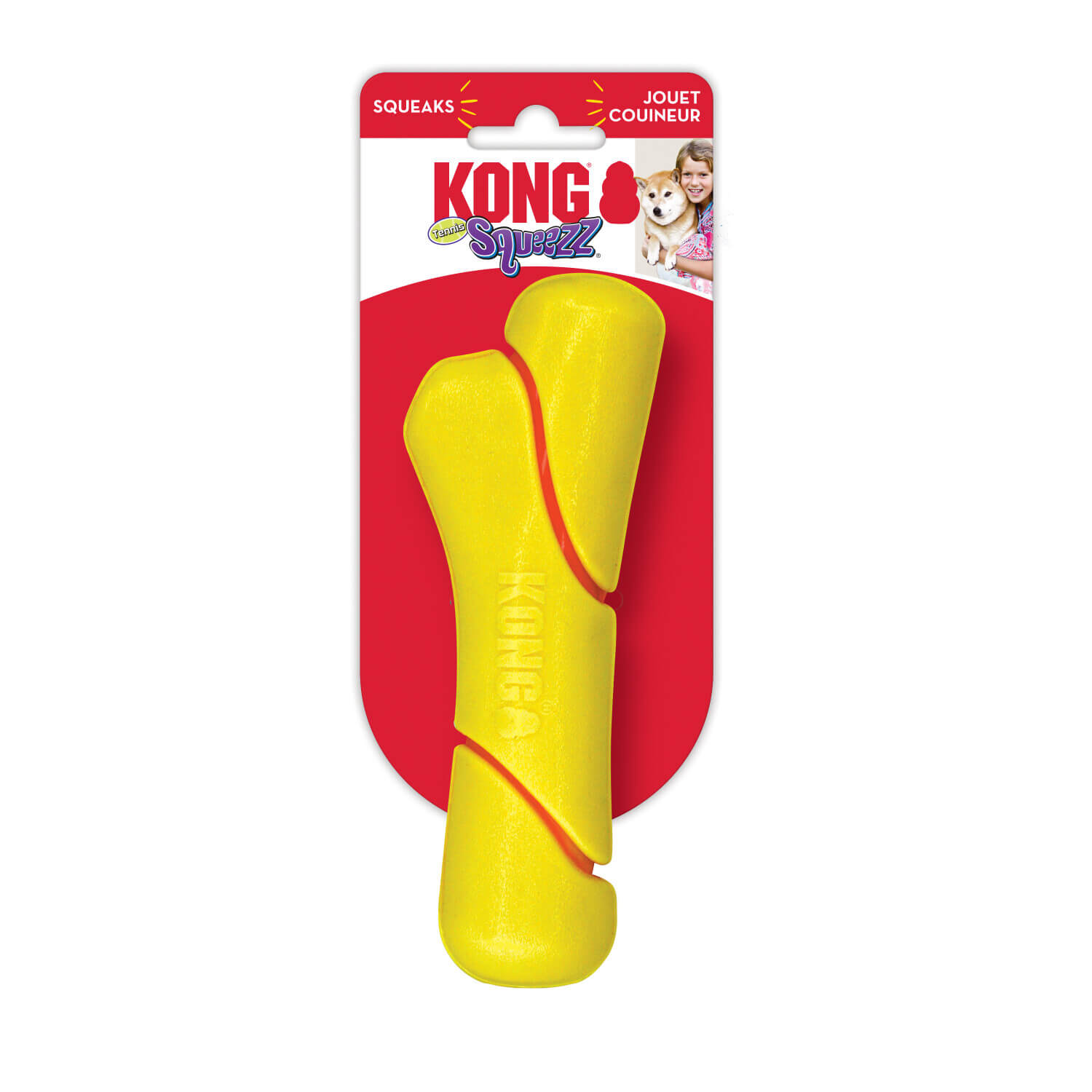 קונג מקל טניס מצפצף לכלב – סקוויז טניס סטיק | KONG Squeezz Tennis