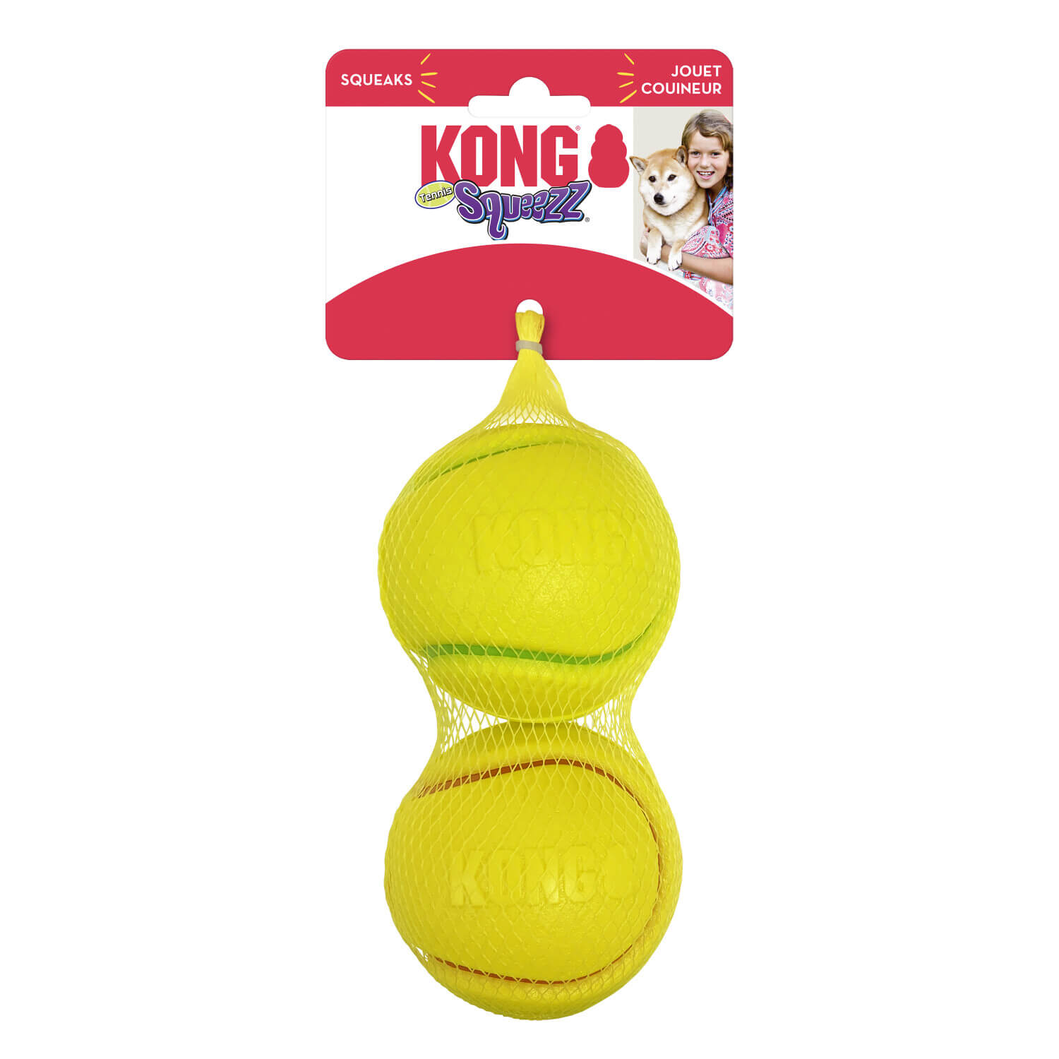 קונג זוג כדורי טניס מצפצפים לכלב | KONG Tennis Squeezz