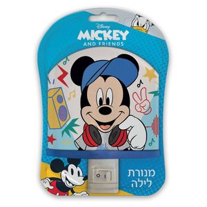 מנורת לילה עם חיבור לשקע חשמל - מיקי מאוס עם כובע