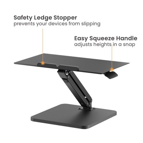 מעמד ארגונומי פנואמטי ללפטופ ועכבר עם הטיה דגם Lumi Brateck DWS36-02 מקט 890902-807-59
