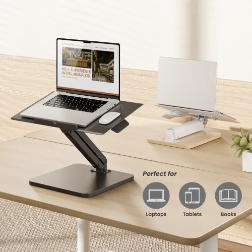 מעמד ארגונומי פנואמטי ללפטופ ועכבר עם הטיה דגם Lumi Brateck DWS36-02 מקט 890902-807-59