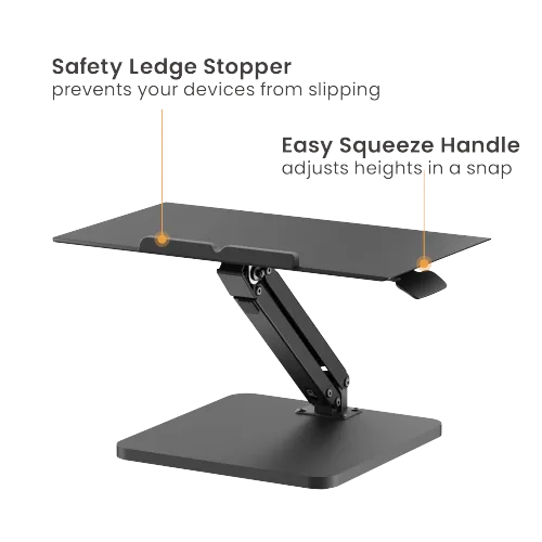 מעמד ארגונומי פנואמטי ללפטופ ועכבר עם הטיה דגם Lumi Brateck DWS36-02 מקט 890902-807-59