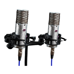 זוג מיקרופונים SPIRIT עם מגיני רוח וחנוכיה מבית Aston Microphones