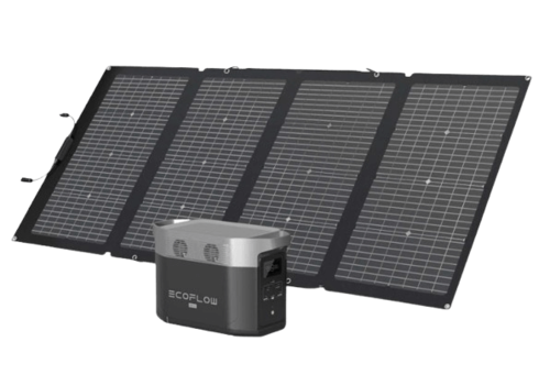 קיט סולארי ECOFLOW - תחנת כח DELTA2MAX  + פאנל סולארי מתקפל 400W