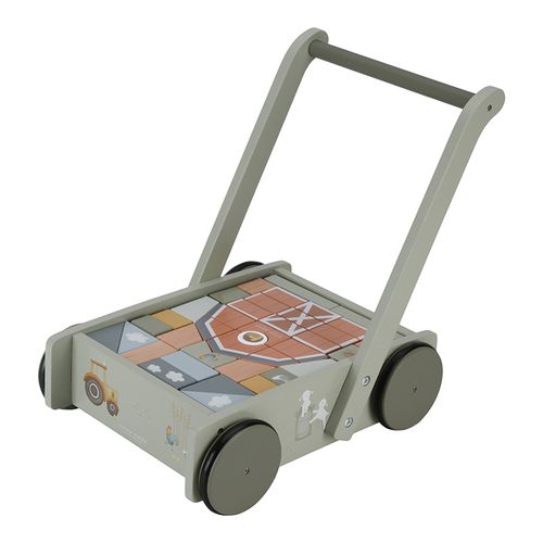 עגלת קוביות מעץ 'החווה הקטנה' של Little Dutch