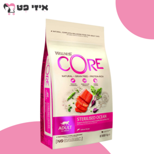 וולנס קור סטרילייזד אושן סלמון לחתולים בוגרים 4 ק"ג Wellness CORE