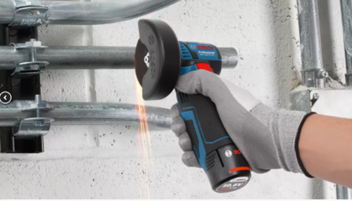 משחזת זוית בוש BOSCH GWS 12-76 V EC + סוללה ומטען ותיק