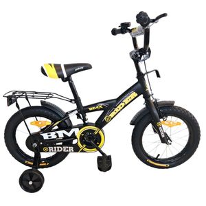 אופניים לילדים BMX מושב מתכונן, פעמון וסבל אחורי - 14 אינץ שחור