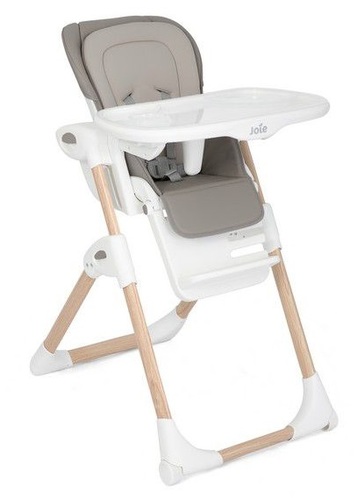 כסא אוכל מפואר לתינוק Mimzy Recline עם 3 מגשים וריפוד כפול Joie בצבע Walnut Wood