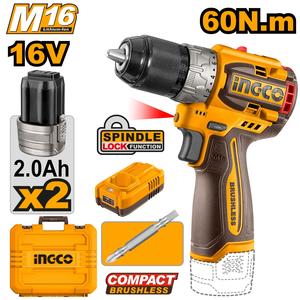 מקדחה אלחוטית קומפקטית ללא פחמים INGCO 16V 