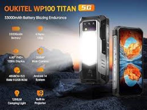 טלפון משוריין Oukitel WP100 Titan כולל מקרן מובנה