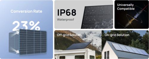 פאנל סולארי קשיח משוריין ECOFLOW 400W