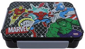 קופסת אוכל 3 תאים עם ארבעה קליפסים לנעילה - הנוקמים