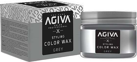 ווקס צובע זמני בצבע אפור Agiva Hair Styling Color Wax Grey 120ml