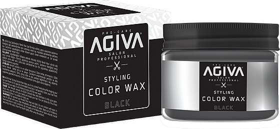 ווקס צובע זמני בצבע שחור Agiva Hair Styling Color Wax Black 120ml
