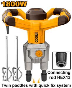 מערבל בטון חשמלי שתי ראשים 1800W  מבית INGCO 